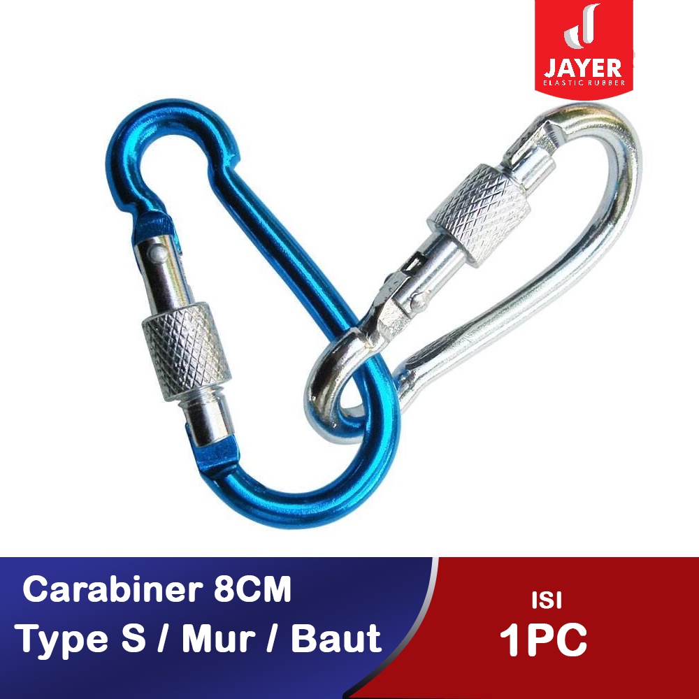 Carabiner Karabiner Gantungan Kunci S 8CM mur / Baut / Keychain Carabiner