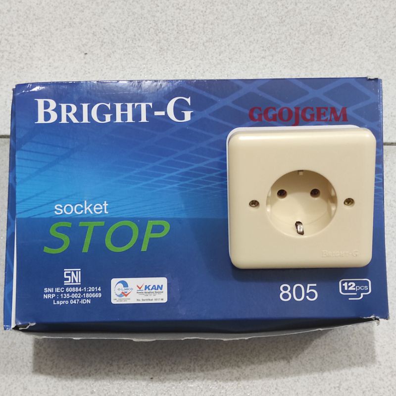 Socket STOP KONTAK BRIGHT-G ( 1 LUBANG ) / stopkontak BRIGHTG