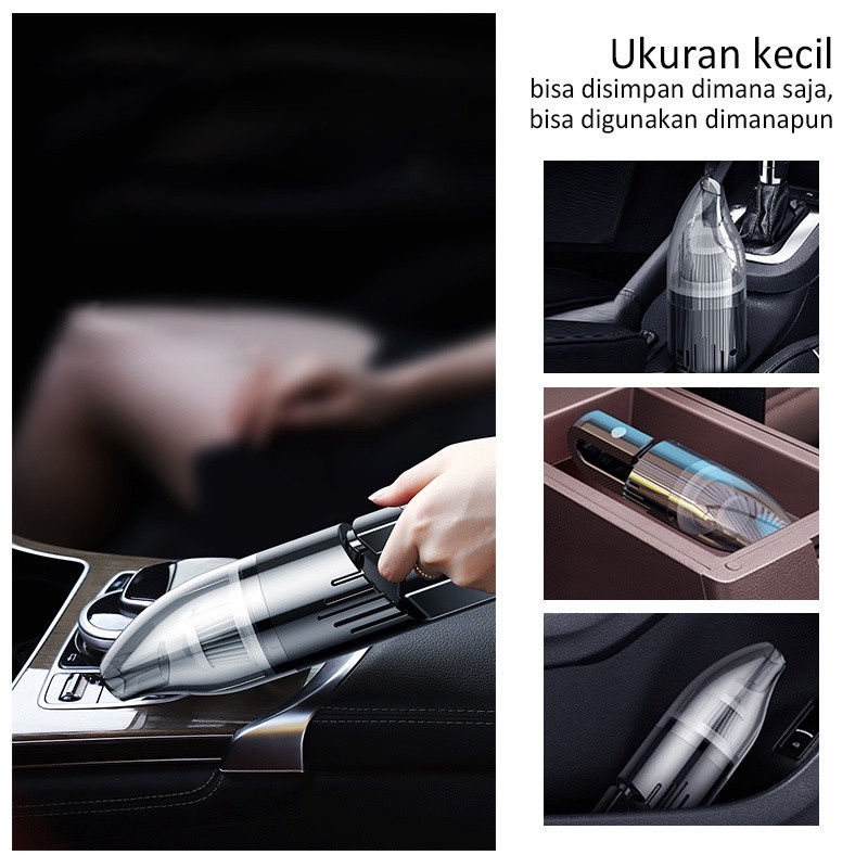 GOOJODOQ Vacuum Cleaner Alat Penyedot Debu Mobil - Wireless Charging Car -High Power Vacuum Cleaner Portable Penghisap Debu Debu Mobil