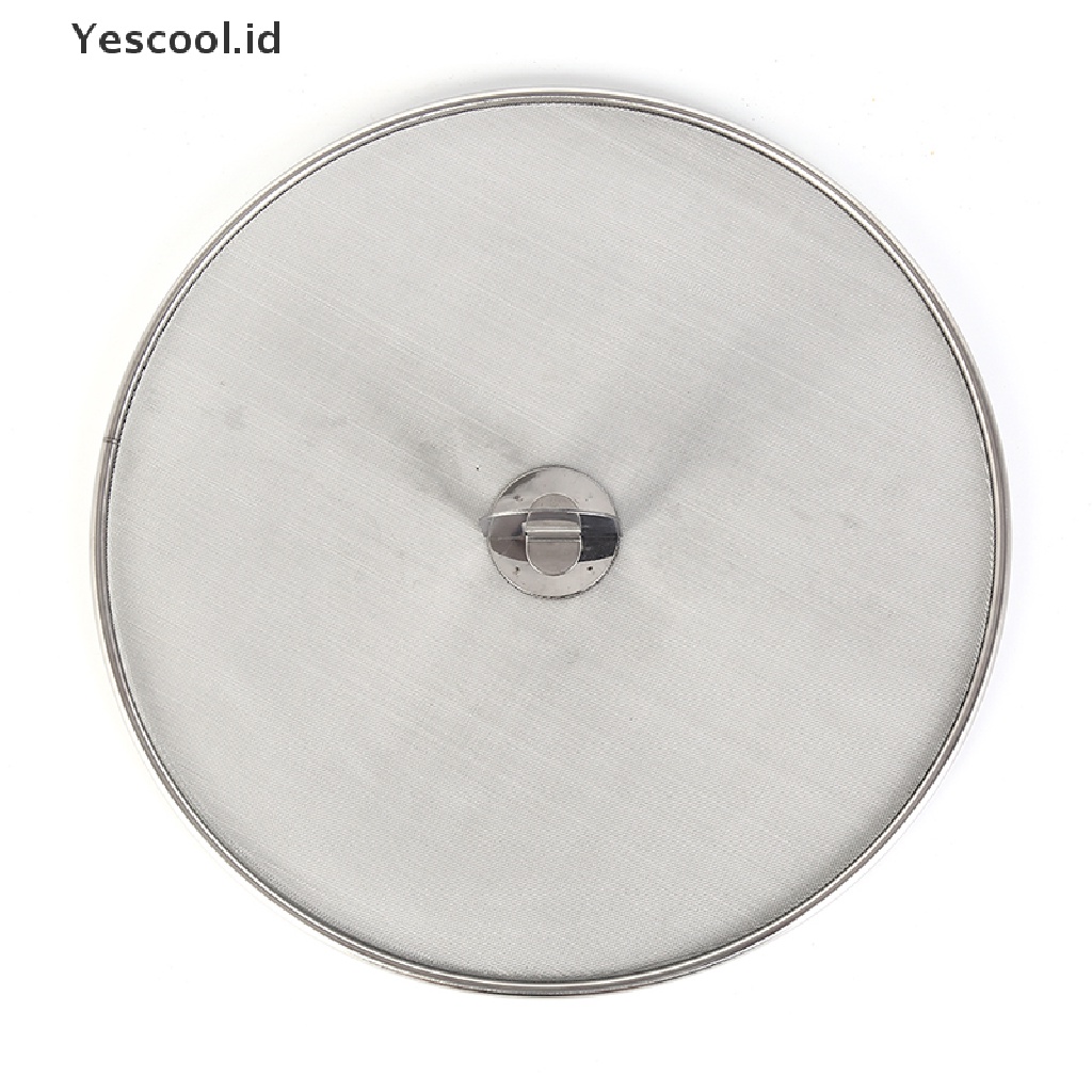 【Yescool】 stainless steel cover lid oil proofing frying pan splatter screen spill proof .