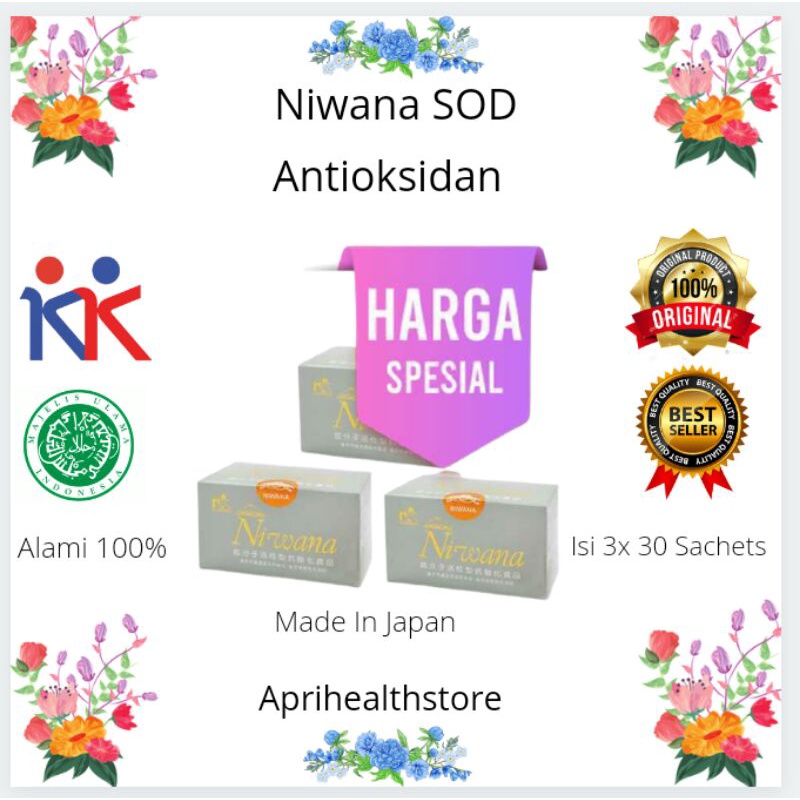 

Niwana SOD suplemen antioksidan Tinggi Herbal Alami 3@30 Sachet