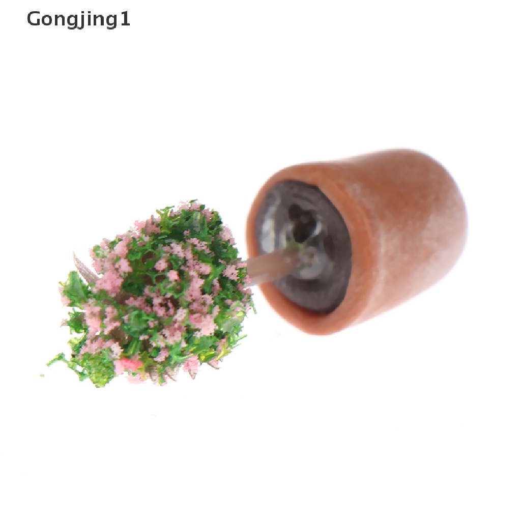 Gongjing1 4Pcs Miniatur Pot Tanaman Hijau Skala 1: 12 Untuk Dekorasi Rumah Boneka