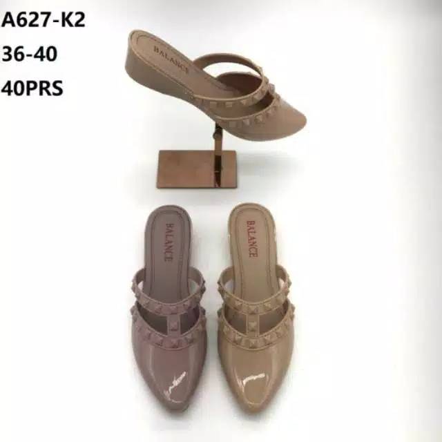 Sandal Wedges Jelly Balance A627 K2 Wanita Glossy