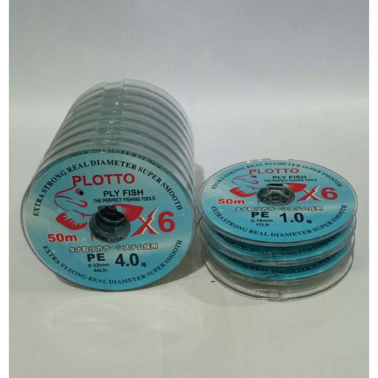 BENANG PANCING PE PLY FISH PLOTTO X6 50 M | PE 0.8 - 5.0 |