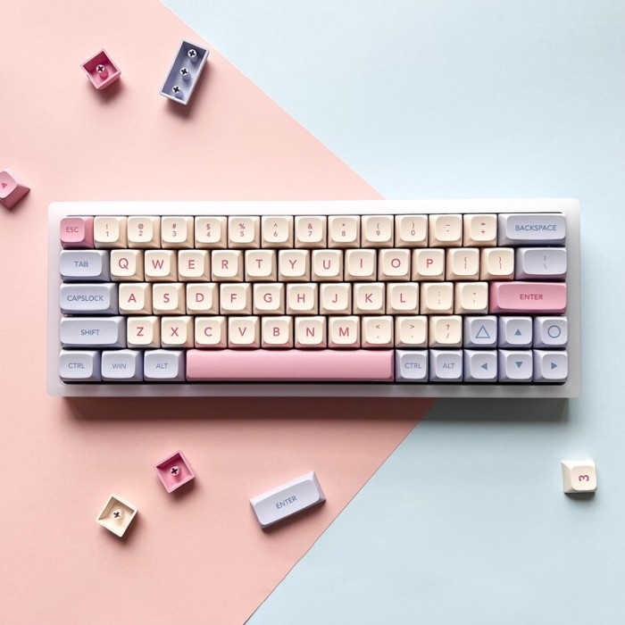 KEYCAPS PBT MARSHMALLOW XDA PROFILE SUBLIM COTTON CANDY KEYBOARD