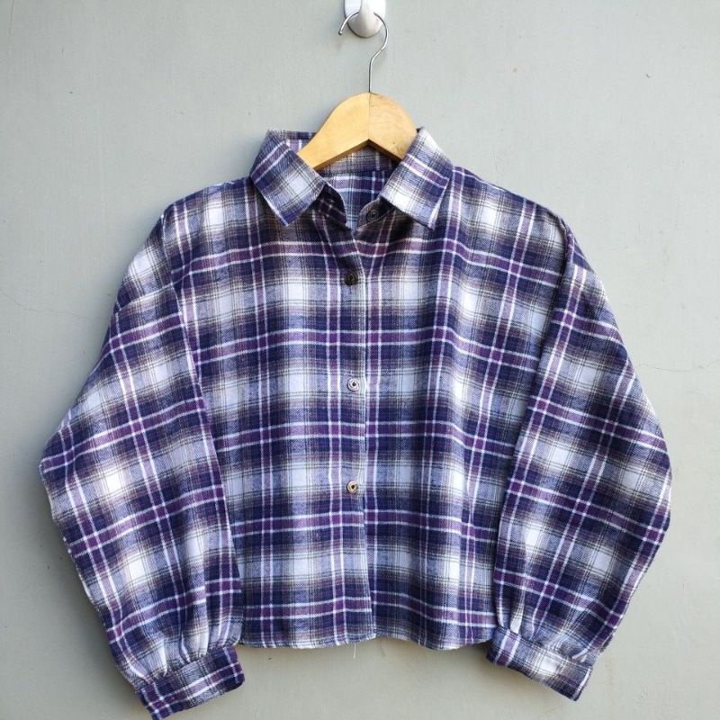 CROP TOP FLANEL / KEMEJA FLANEL WANITA / KEMEJA CROP / KEMEJA WANITA TERBARU-AL:10
