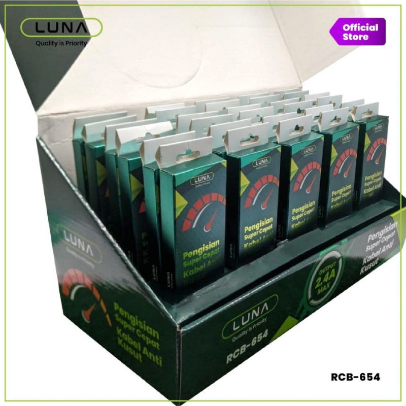 LUNA Data Cable / Kabel Data RCB-654 Fast Charging 2.4A Anti Kusut