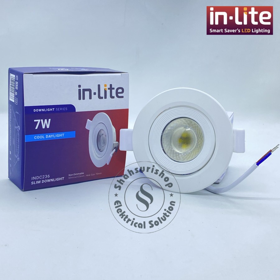 IN LITE INDC 236 7 WATT SLIM DOWNLIGHT 7W LAMPU SOROT BERGARANSI