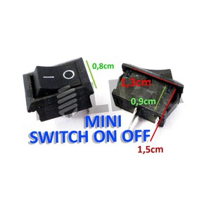 rocker saklar switch on off Kecil mini 2 pin 2 kaki on-off kotak hitam