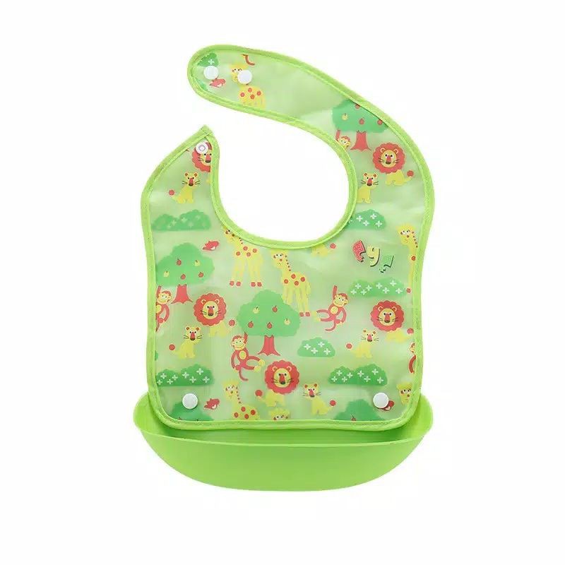 SLABBER/BIB SILICONE / celemek silikon makan bayi anak