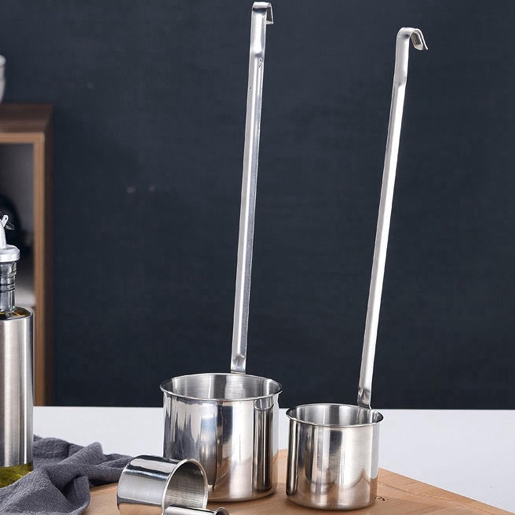 Nickolas1 Gayung Anggur Dapur Kopi Dengan Kait Gagang Panjang Stainless Steel Saus Bir Pouring Ladle