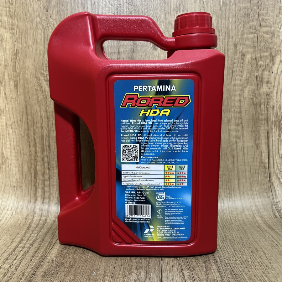 Oli pertamina rored HDA sae 90 api GL-5 isi 4 liter