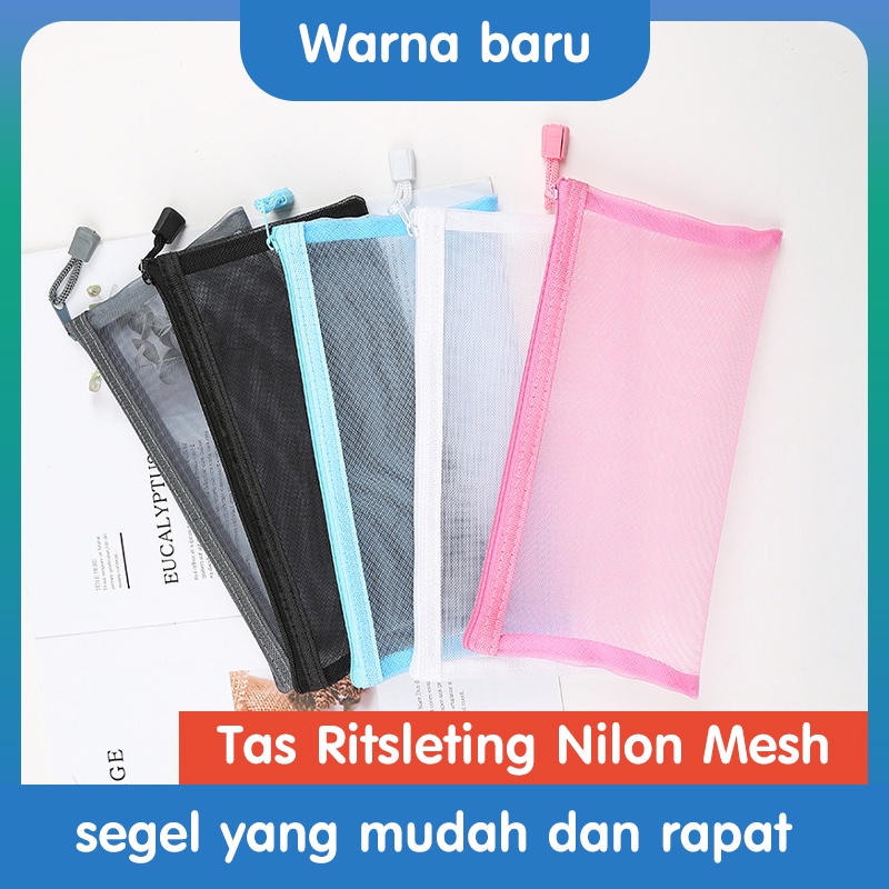 

2021 Tas Pensil Tempat Pensil Tas Dokumen Transparan Model Baru Nilon Kotak Pena Jala Terenkripsi