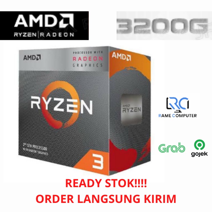 READY STOK Processor AMD Ryzen 3 3200G 3.6 - 4 GHz Socket AM4 With Radeon Vega