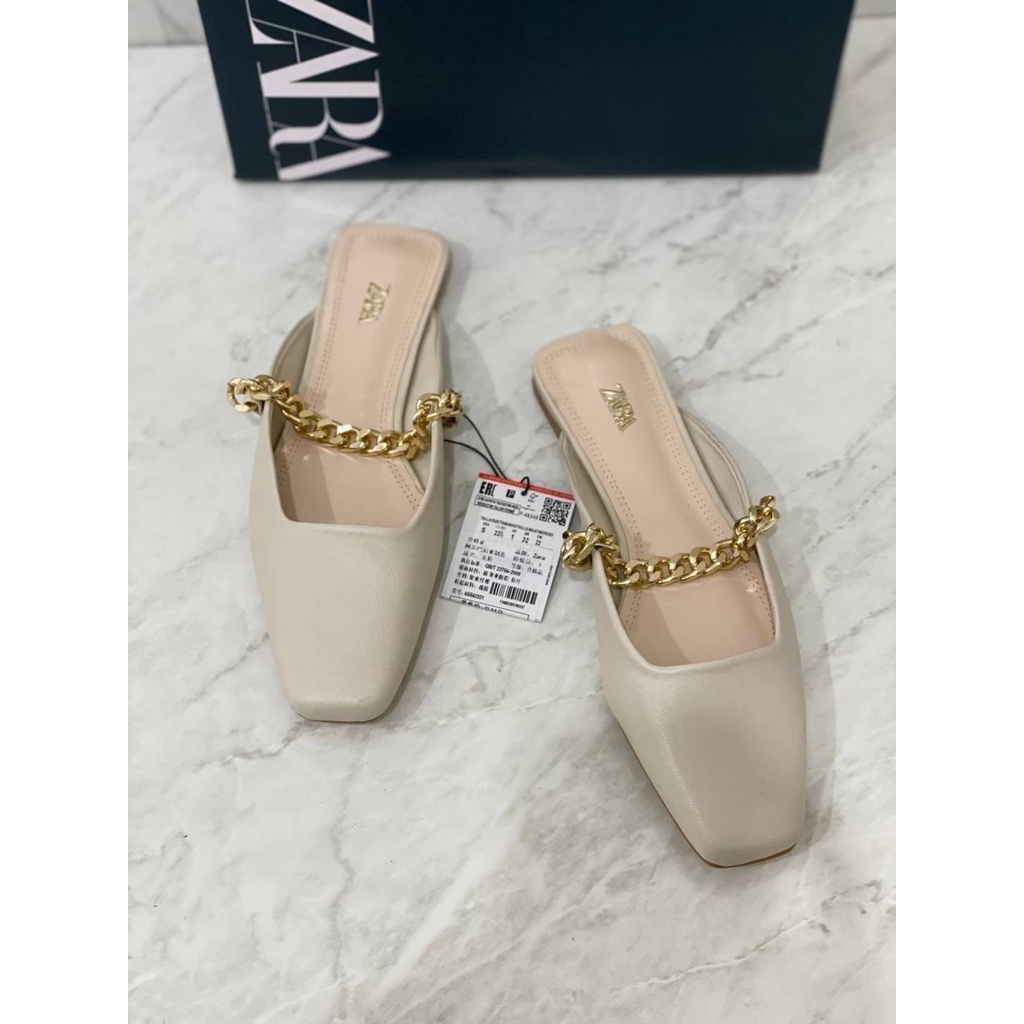 Zara FLAT SLINGBACK SHOES WITH CHAIN PREMIUM IMPORT 287