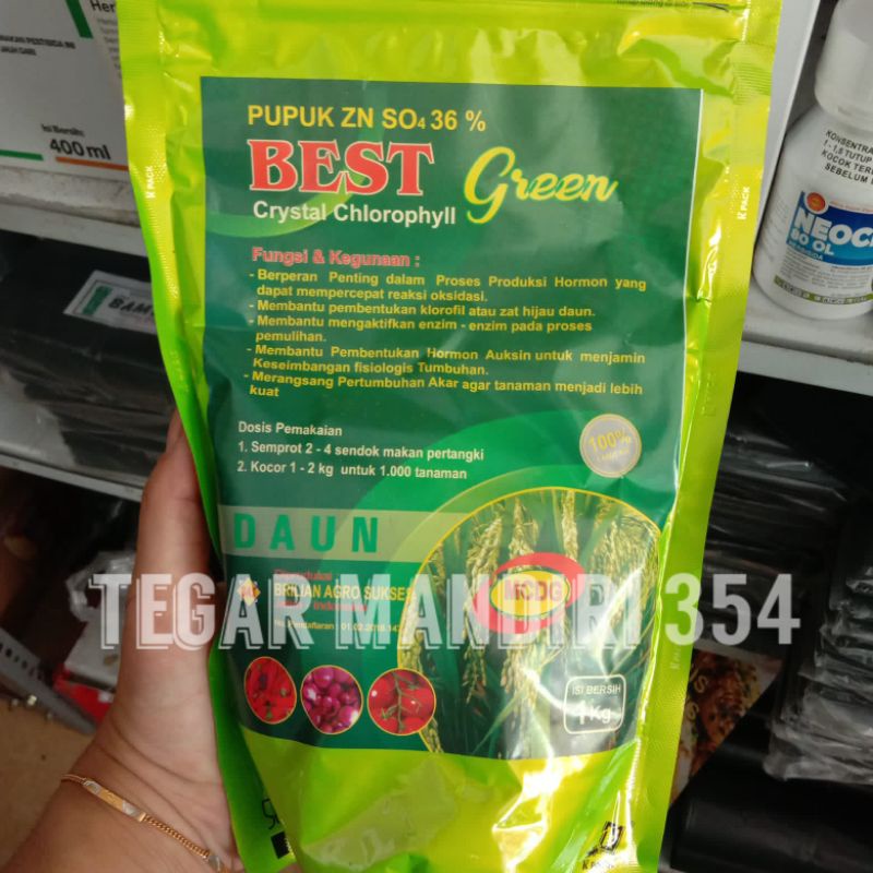 Pupuk pembenah tanah ZNSO4 BEST GREEN 1KG penambah kesuburan tanaman Znso4 1kg  BEST green menanggul