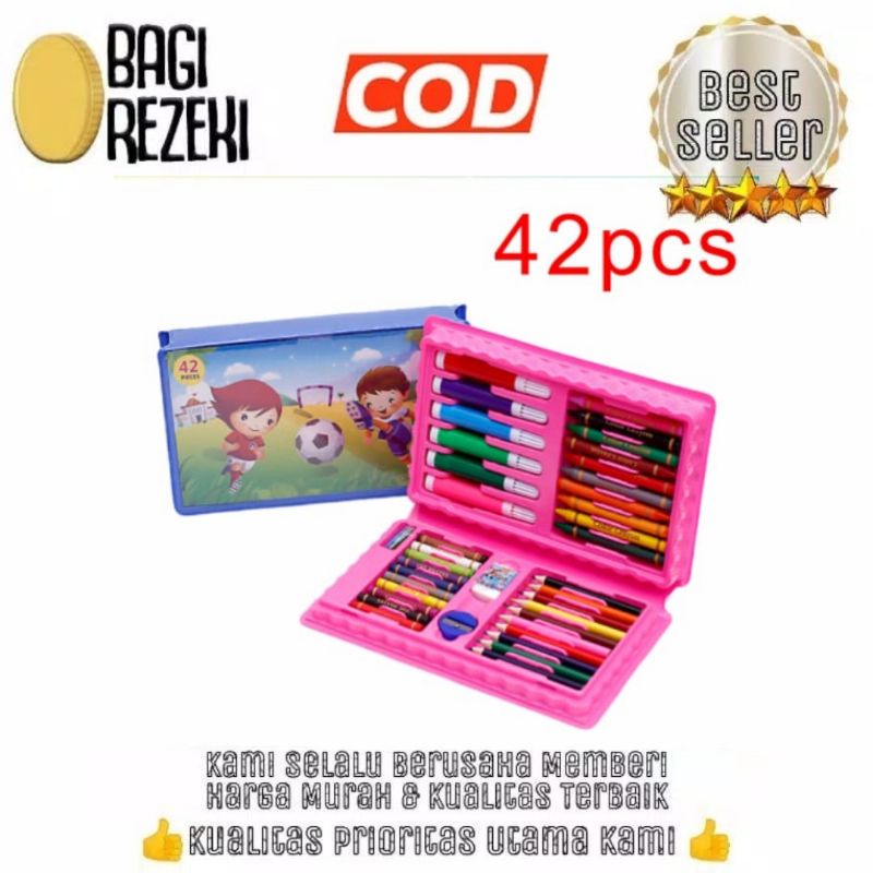 

Crayon Art Set 42 pcs Pensil Warna Alat Menggambar