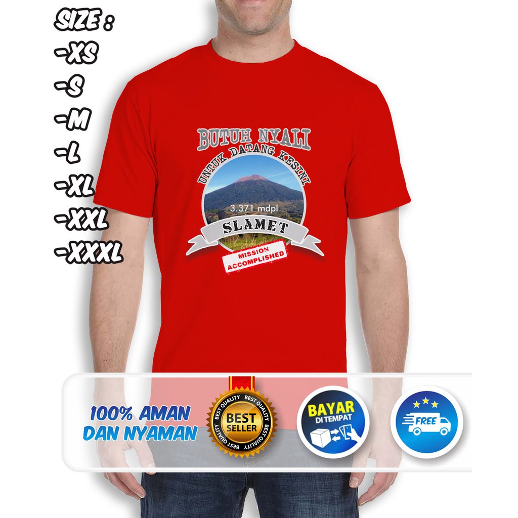 KAOS ADVENTURE PRIA - PENDAKI - OUTDOOR - BAJU DISTRO - GUNUNG SLAMET - LBSK OUTSHIRT  (190715)