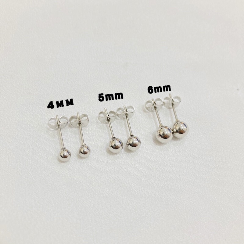 Anting tusuk bola polos silver Xuping