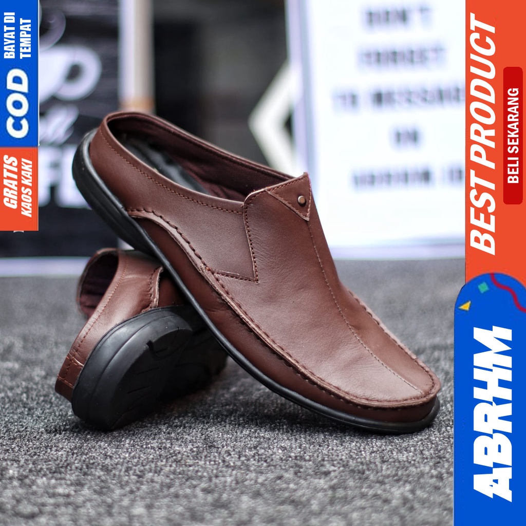 Abrhm Class - Sepatu Sandal Pria Bustong Kulit Asli