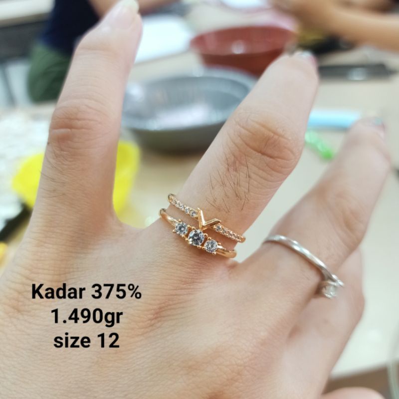 cincin simpel kadar 375 emas asli