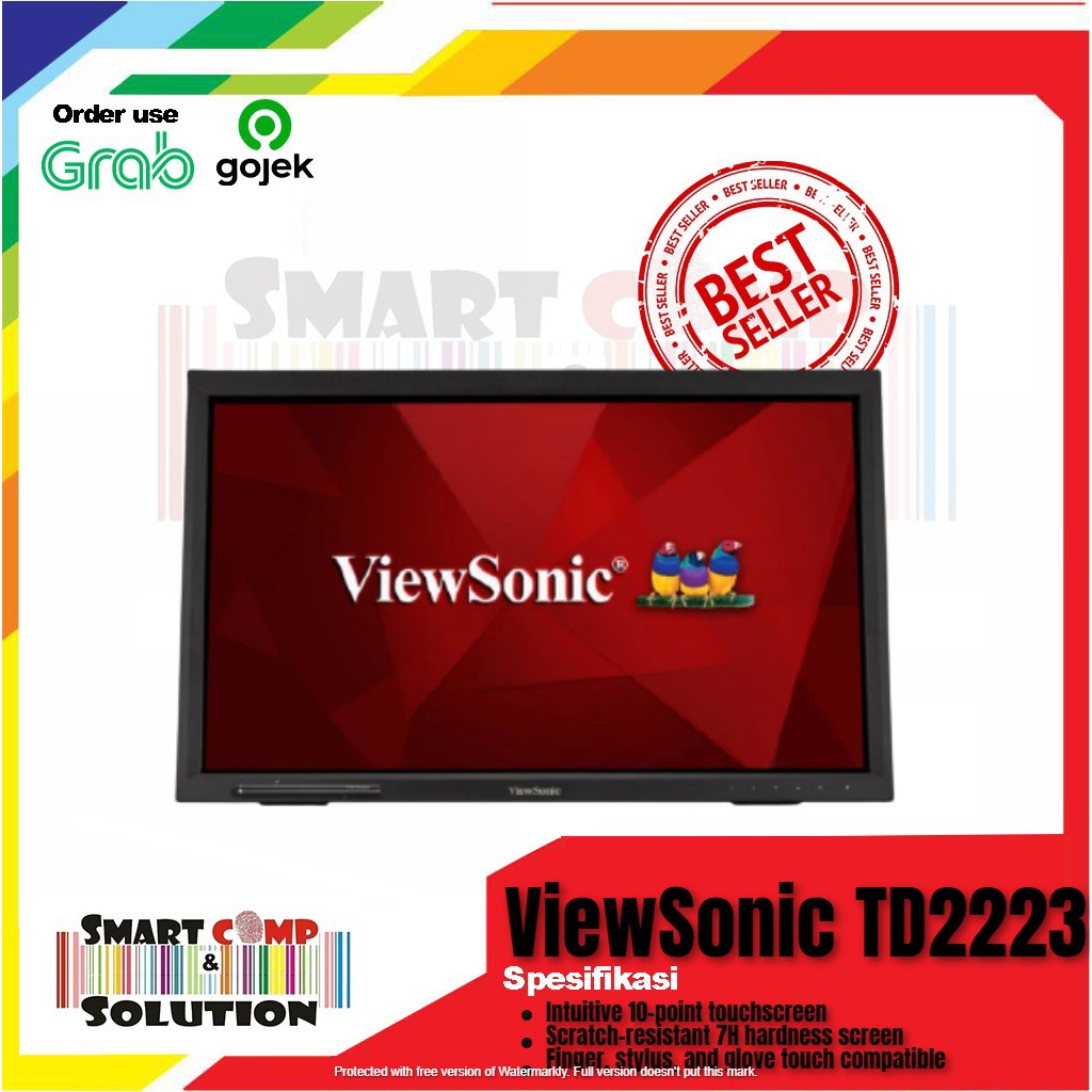 Monitor Viewsonic TD2223 22” IR Touch Full HD Touchscreen Frameless