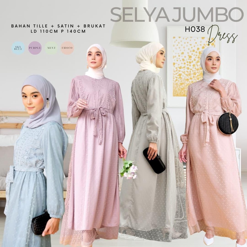 SELYA TUTU DRESS PESTA /DRESS LEBARAN / BUSUI FRIENDLY / JUMBO SIZE