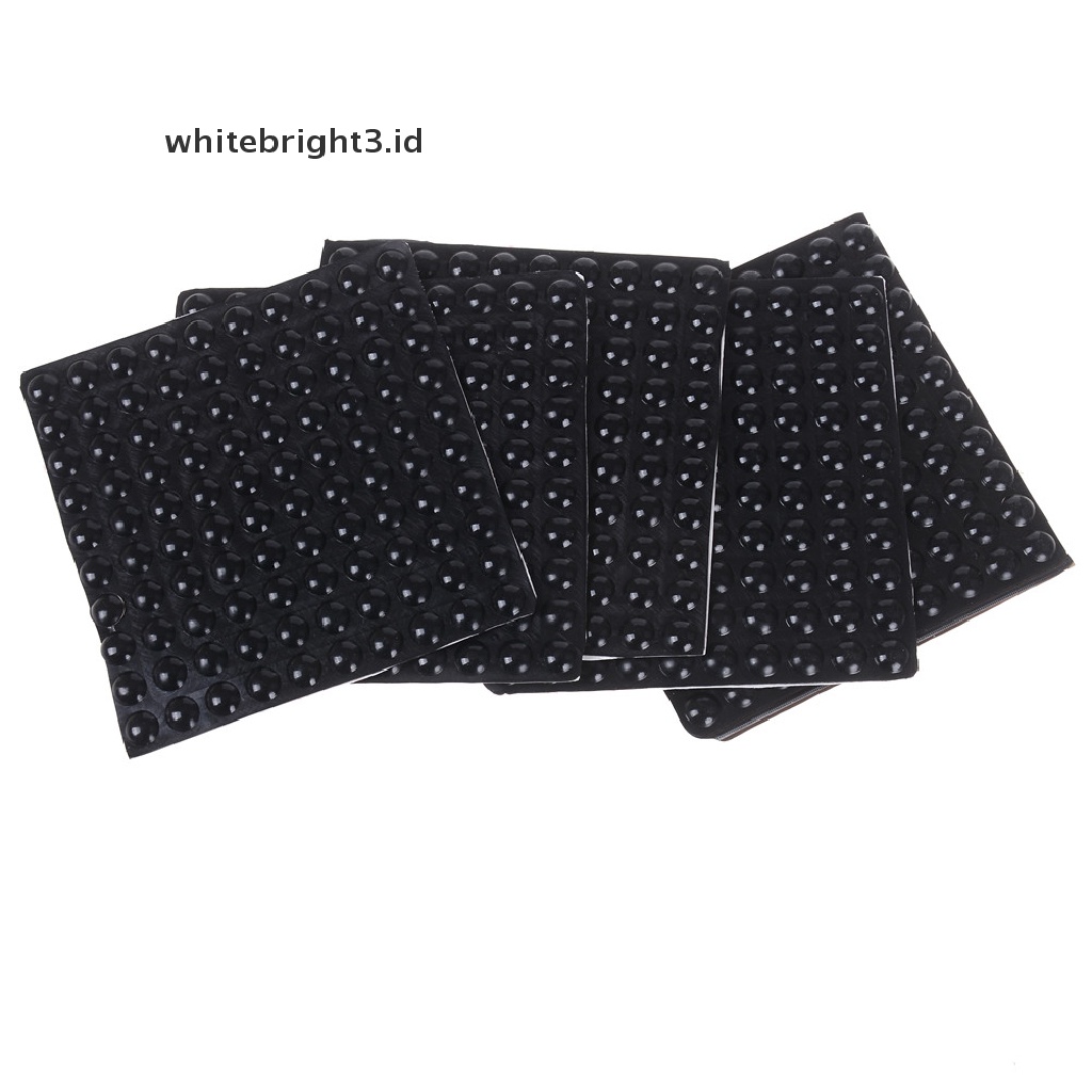 (whitebright3.id) 100pcs Pad / Bantalan Penyangga Pintu Bentuk Setengah Lingkaran Bahan Karet Warna Hitam