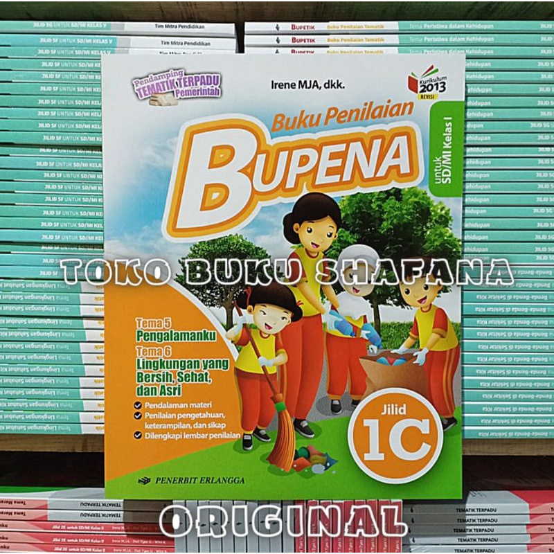 Paket 2 Buku Bupena 1C &amp; 1D Erlangga Kelas 1 SD K13 Revisi - Buku Penilaian ORI