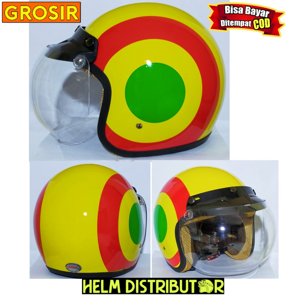 HELM BOGO  MOTIF ORIGINAL KACA CEMBUNG PRIA DAN WANITA COD