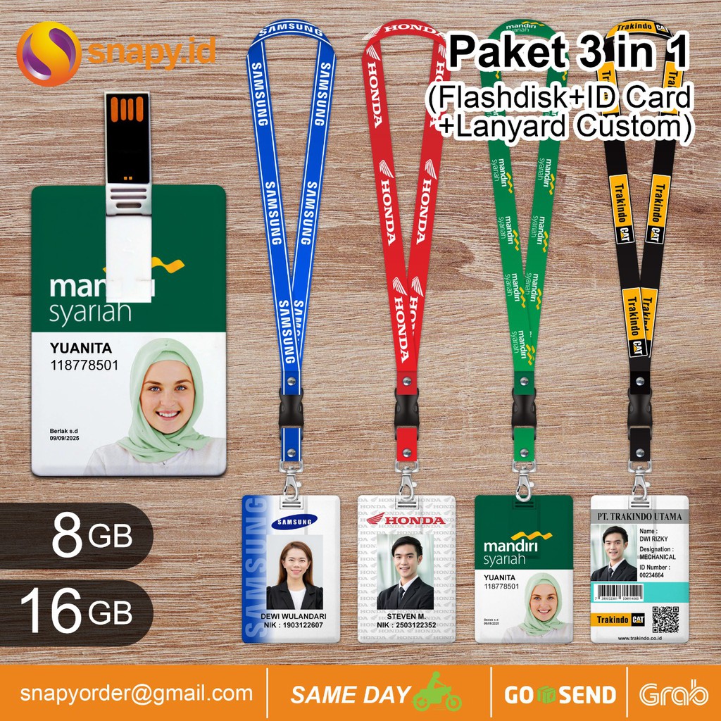 Jual Snapy - Flashdisk Kartu Lanyard Custom 