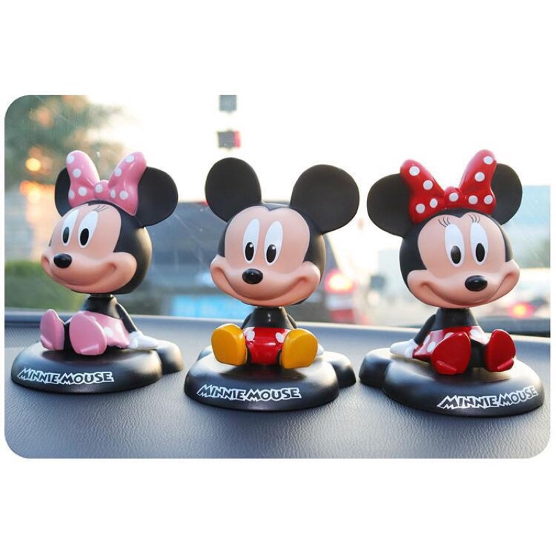 PAJANGAN DASHBOARD MOBIL FIGURE MICKEY MOUSE MINNIE MOUSE DISNEY FIGUR kepala goyang