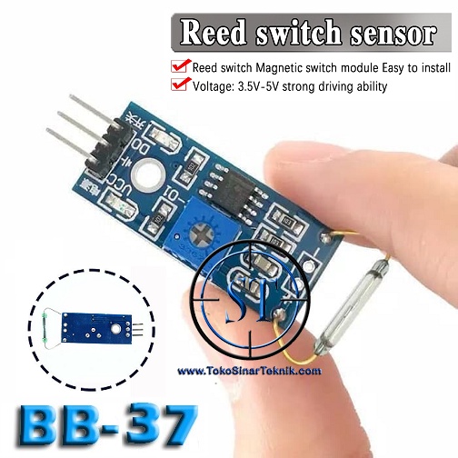 Kit Sensor Magnetic Reed Switch Magnetron Magswitch Adjustable Sensitivity Magnet Modul Arduino BB-37