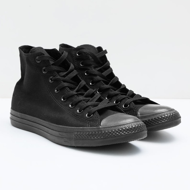 Sepatu 100% Original Converse Canvas Hi Full Black Men [1W881] / Casual Shoes