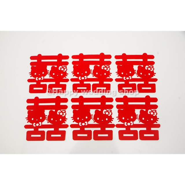 

Stiker Bludru Hello kitty / Stiker Wedding Shuangxi / Sangjit 6pc
