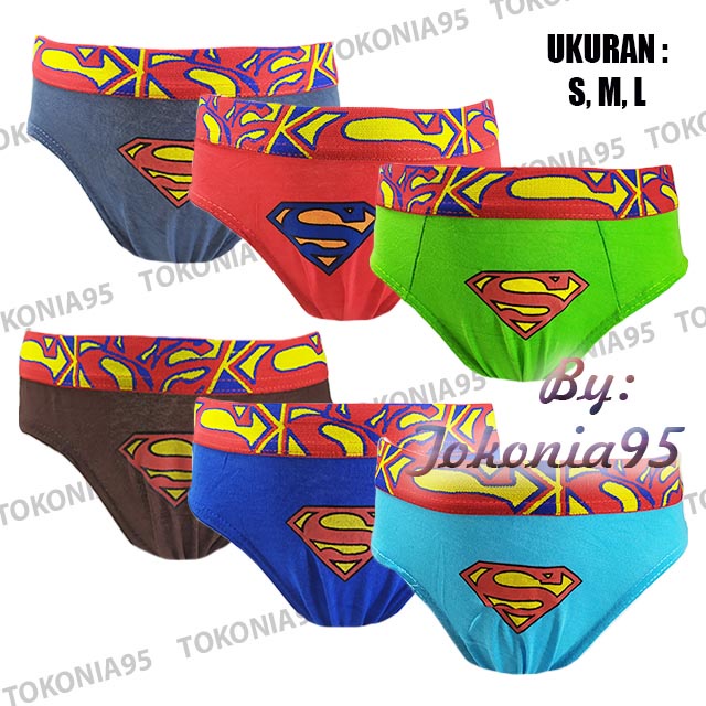 3 PCS CD Anak Cowok - Celana Dalam Motif Superman Multicolour 1 2 3 4 Tahun