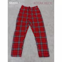 TBI Celana Tartan Bershka Loli Pant Plaid Trouser Celana Chinos Baggy