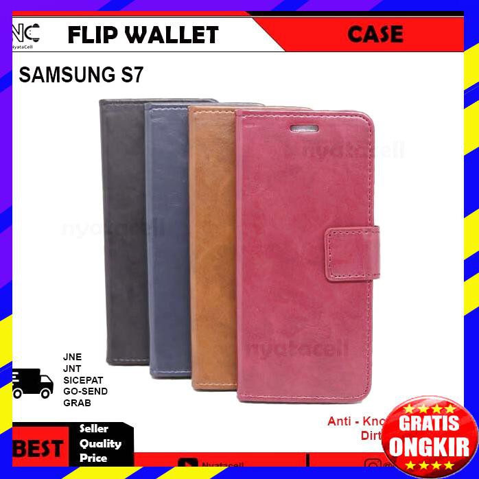ACC HP SAMSUNG S7 FLIP COVER WALLET LEATHER FLIPCASE COVER