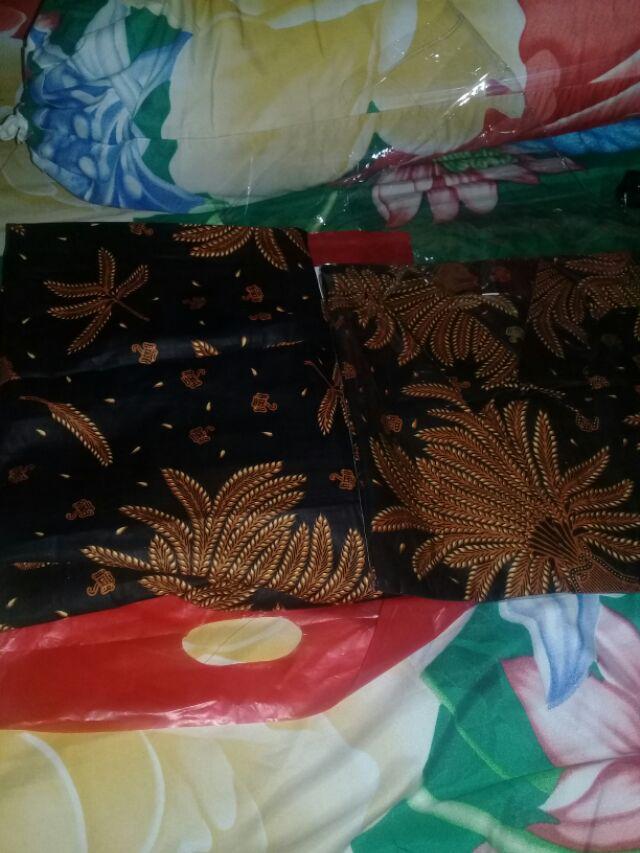 Warung Batik Hrb026 Kenongo Kemeja Tosca Pendek Pekalongan Padi M L Xl Sogan Halus Kemeja Batik