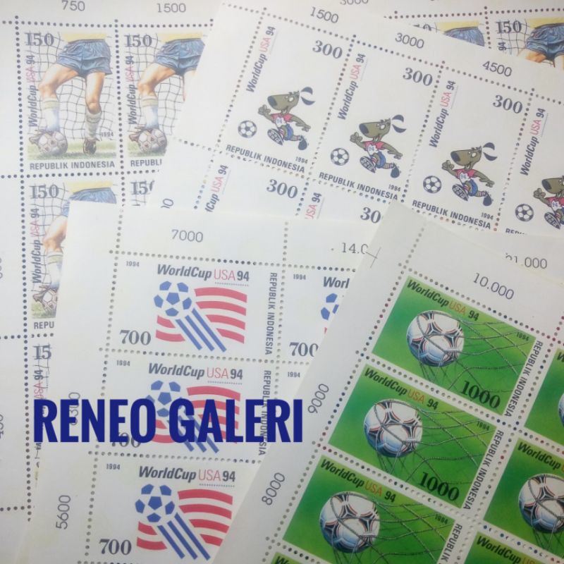 

Terlaris ✨ - 4pcs. Set Pecahan Lengkap Perangko World Cup USA tahun 1994 paket Prangko Indonesia Sepakbola Dunia3.1.23
