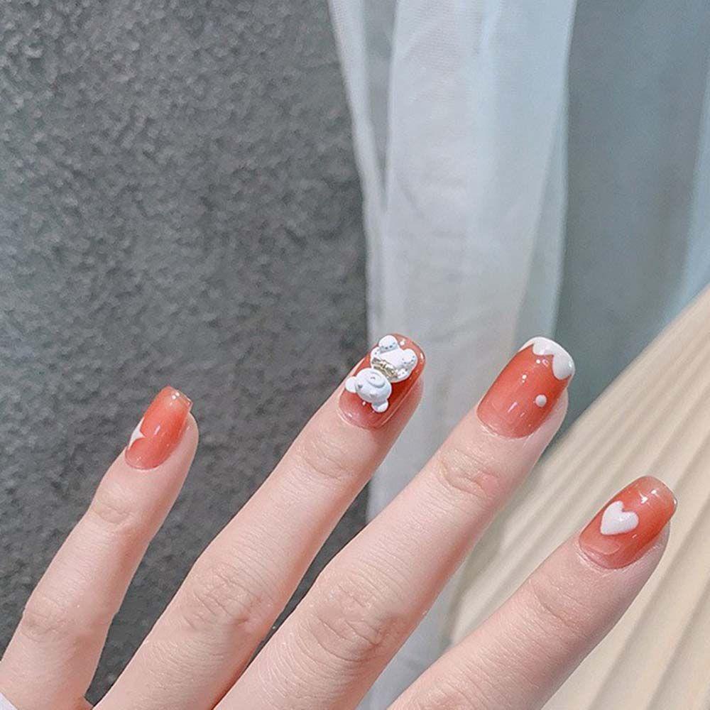 AUGUSTINA Agustina Dasi Kupu-Kupu Beruang Dekorasi Kuku Fashion Manicure Alat Frosted DIY Nail Art Aksesoris