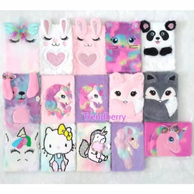 

Office & Stationery | Buku Tulis | Notebook Buku Bulu Karakter Lucu Diary Anak Perempuan | Best Seller