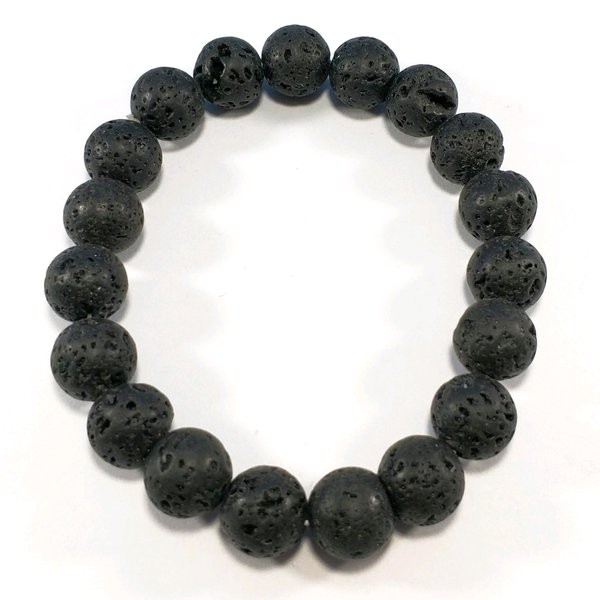 GELANG NATURAL BATU LAVA STONE 12MM GELANG METEOR BATU SATAM TERMURAH