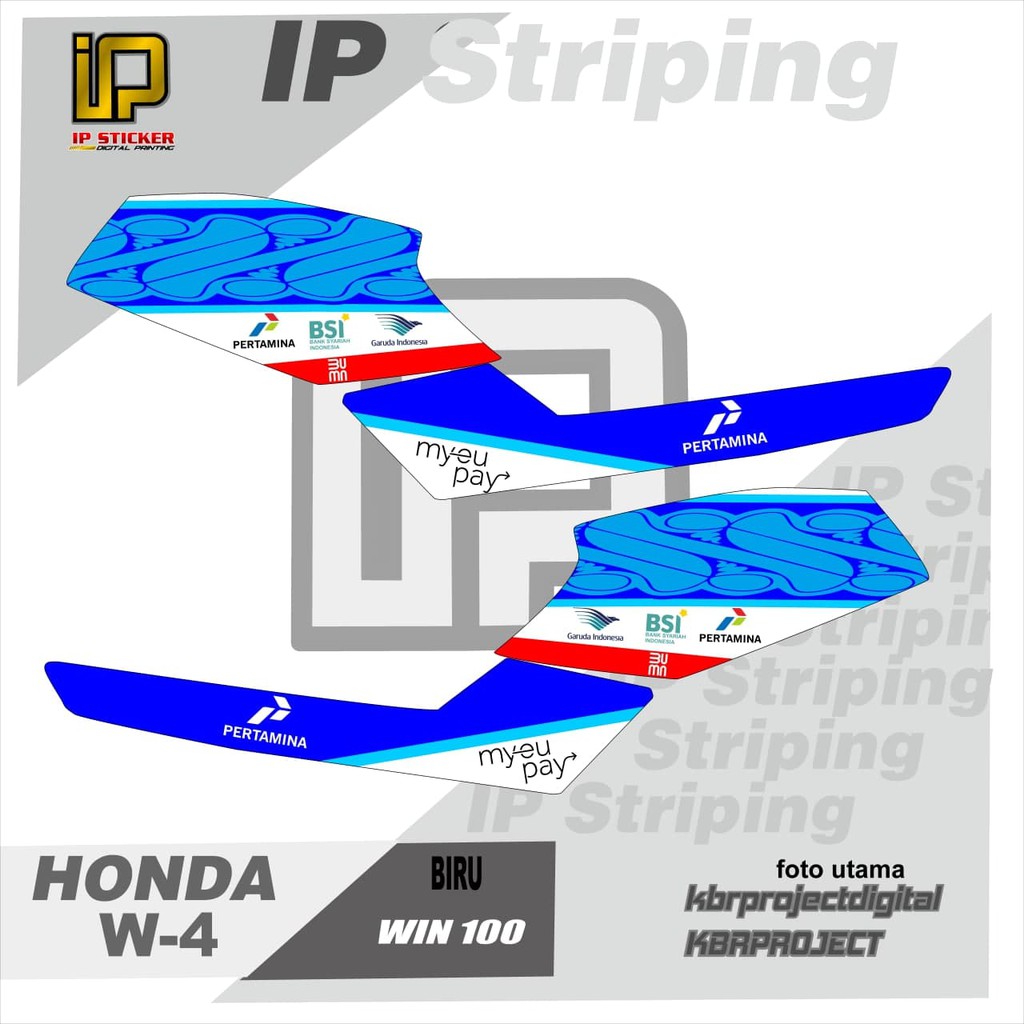 win 100 striping win 100 motor honda motor sticker variasi Racing.W-4(cod) stiker motor