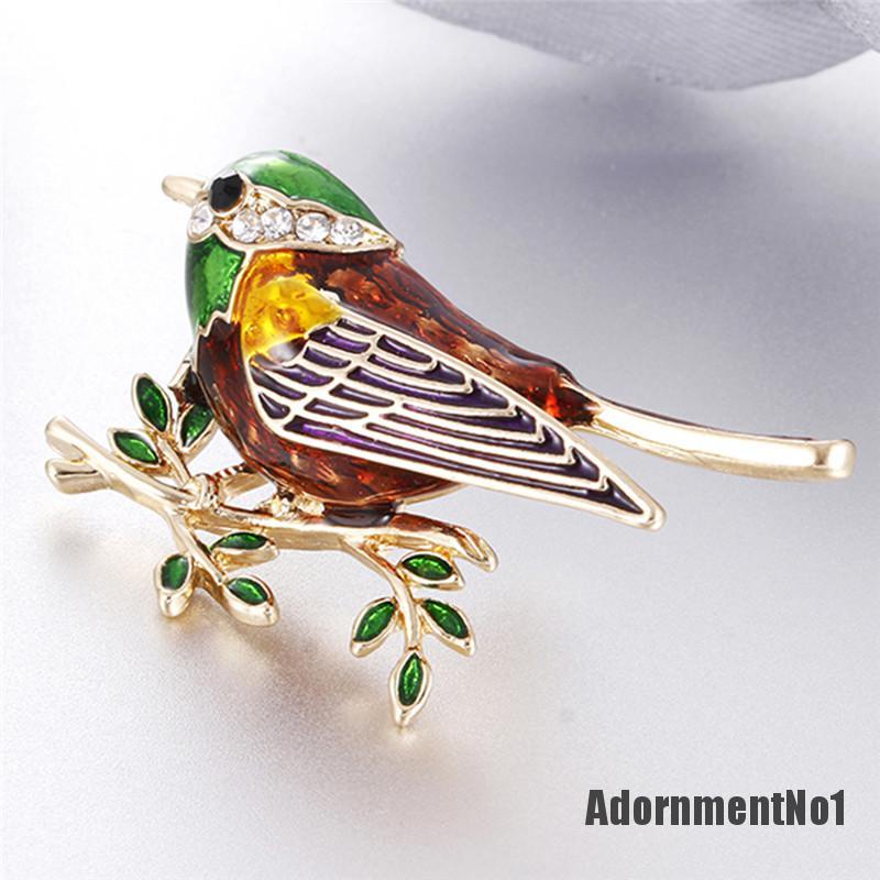 (Adornmentno1) Bros Pin Desain Burung Hias Kristal Berlian Imitasi Aksesoris Wanita