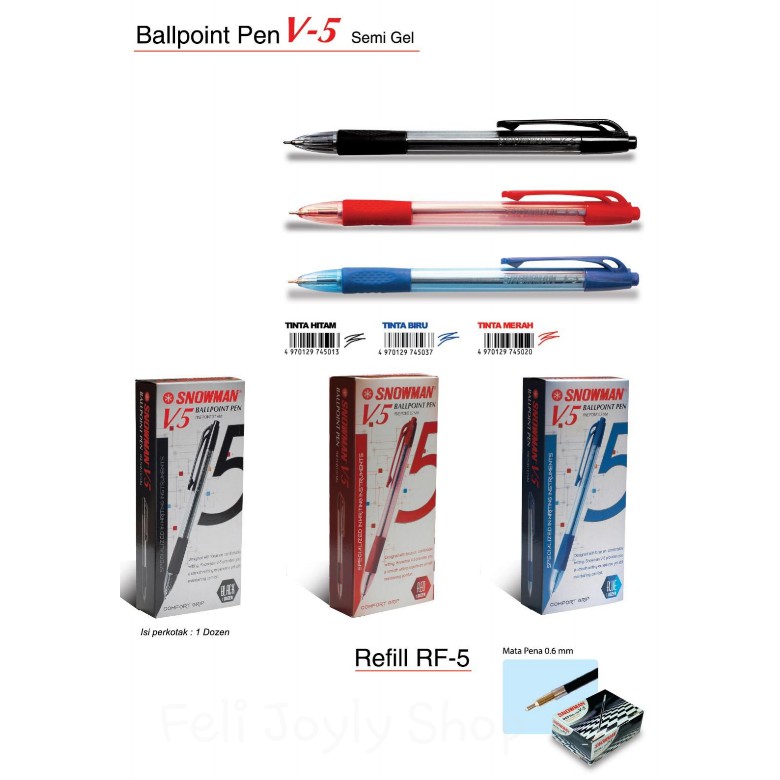 

PULPEN SNOWMAN V5 BOLPEN BALL POINT PEN PENA CETAK CETEK BALLPEN ATK