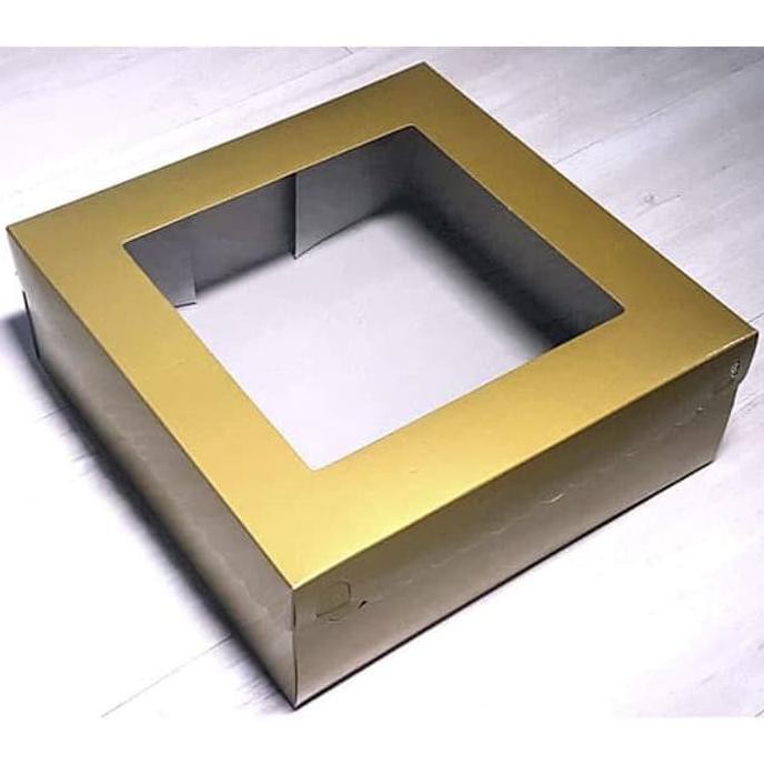 

DUS KACA MAS 22X22 X7.5 / 10 PC / KARDUS KUE DUS GOLD 22 X 22