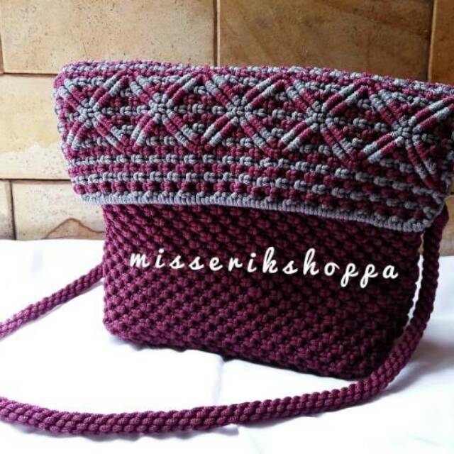 PO TAS SELEMPANG RAJUT TALI KUR