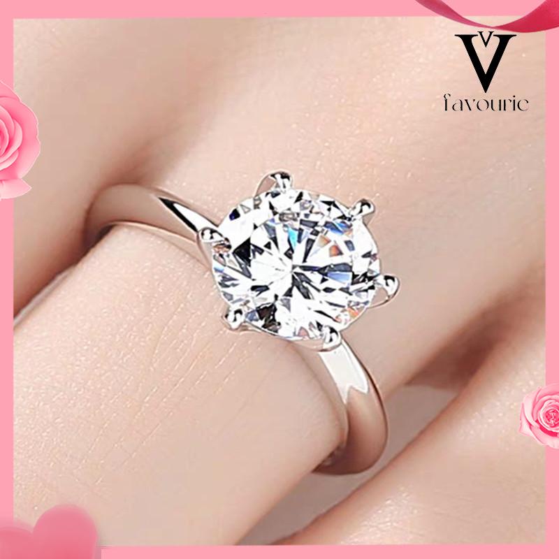 [COD]cincin fashion cincin berlian enam cabang cincin berlian mahkota-FA