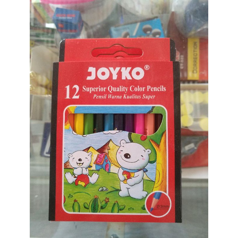 

pensil warna joyco 12 warna pendek mini